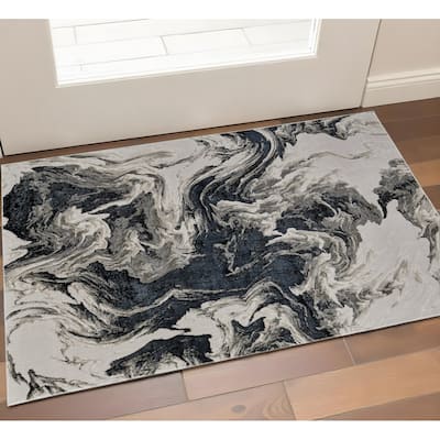 HomeRoots Abstract Industrial Rectangle Area Rug - 34' X '20' X '0.39