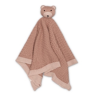 Violet Knitted Teddy Bear Lovie Blanket