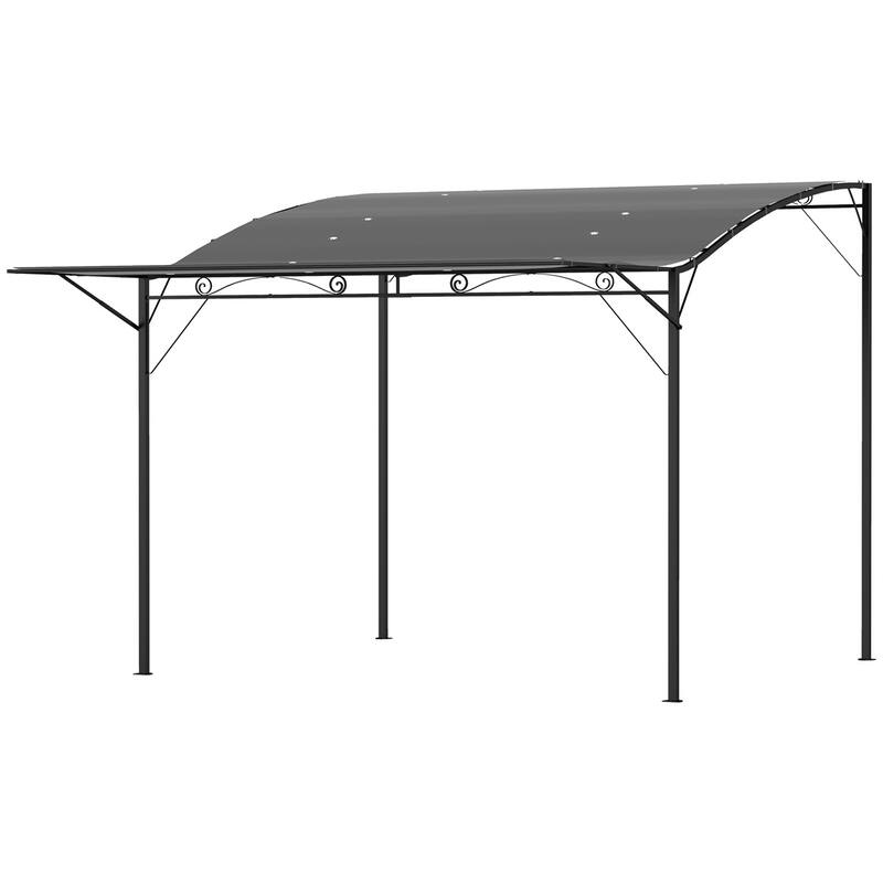 Dark Gray Adjustable Patio Gazebo with Powder-Coated Steel Frame UV and Water Resistant Polyester Canopy