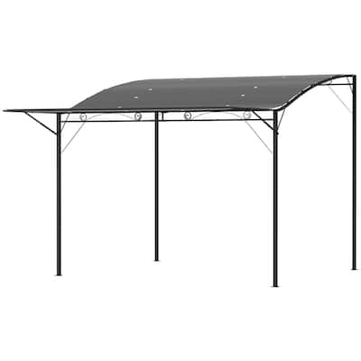 Dark Gray Adjustable Patio Gazebo with Powder-Coated Steel Frame UV and Water Resistant Polyester Canopy