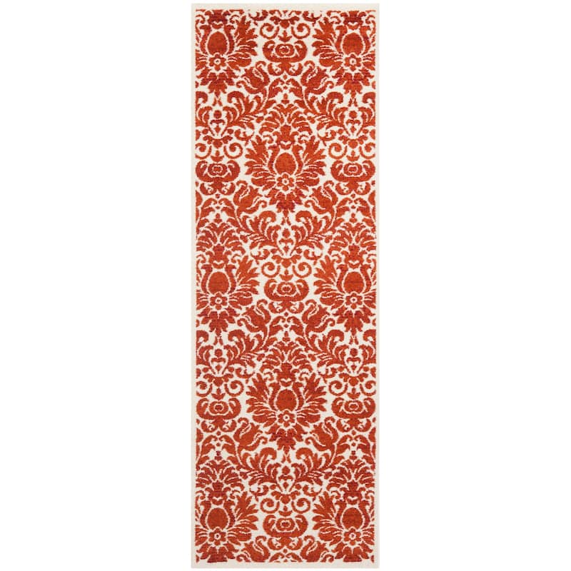 SAFAVIEH Porcello Texanna Glamour Modern Rug - 2'4" x 6'7" Runner - Red/Ivory