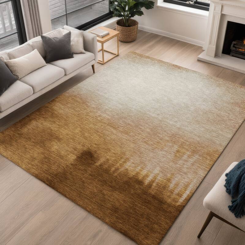 Machine Washable Indoor/ Outdoor Modern Dawn Chantille Rug