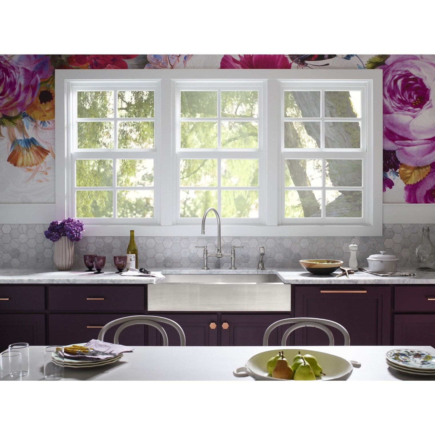 Shop Kohler K 7337 4 Hirise Double Handle Bridge Kitchen Faucet