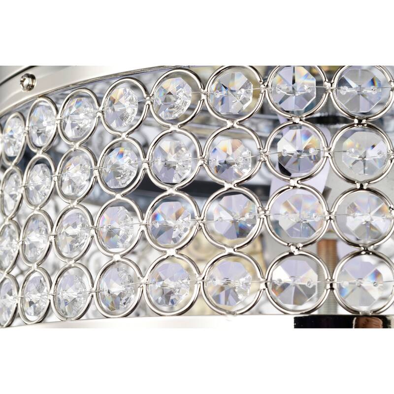 Pieni 12 Inch Glam Style Chrome Polished Finish Crystal Flushmount Ceiling Lighted 2-Light - N/A