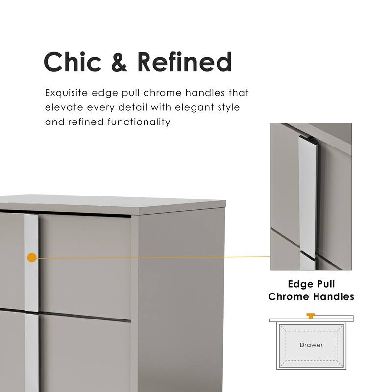 Furniture of America Erina Modern Glossy 2-Drawer Nightstand