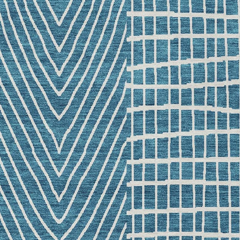 HomeRoots Geometric Transitional Rectangle Outdoor Rug