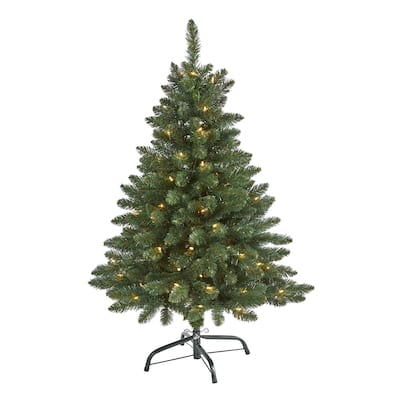 4ft. Spruce Artificial Christmas Tree with 100 Clear Lights and 268 Branches - Compact Festive X-Mas Décor Tree