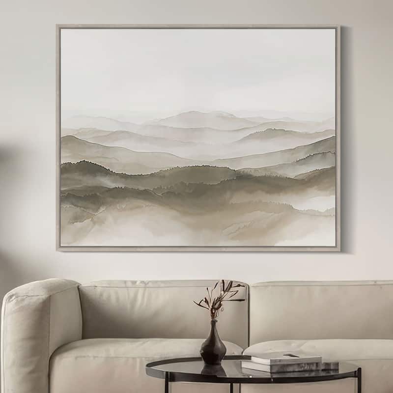 Over the Hills, Hand Painted Canvas - Plastic - Brown