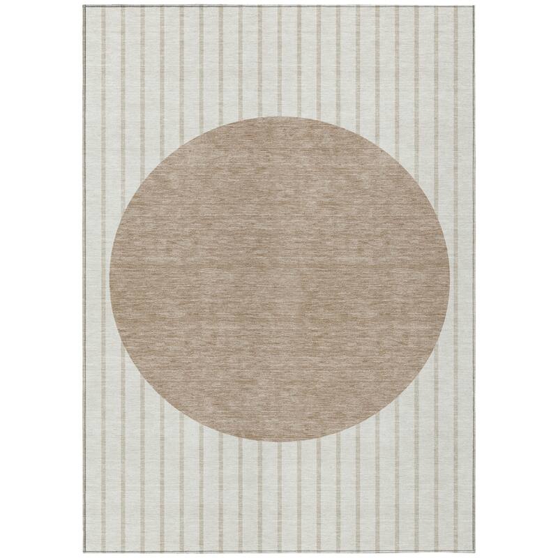 HomeRoots Striped Transitional Rectangle Outdoor Rug