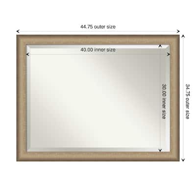 Beveled Wall Mirror - Elegant Brushed Bronze Frame