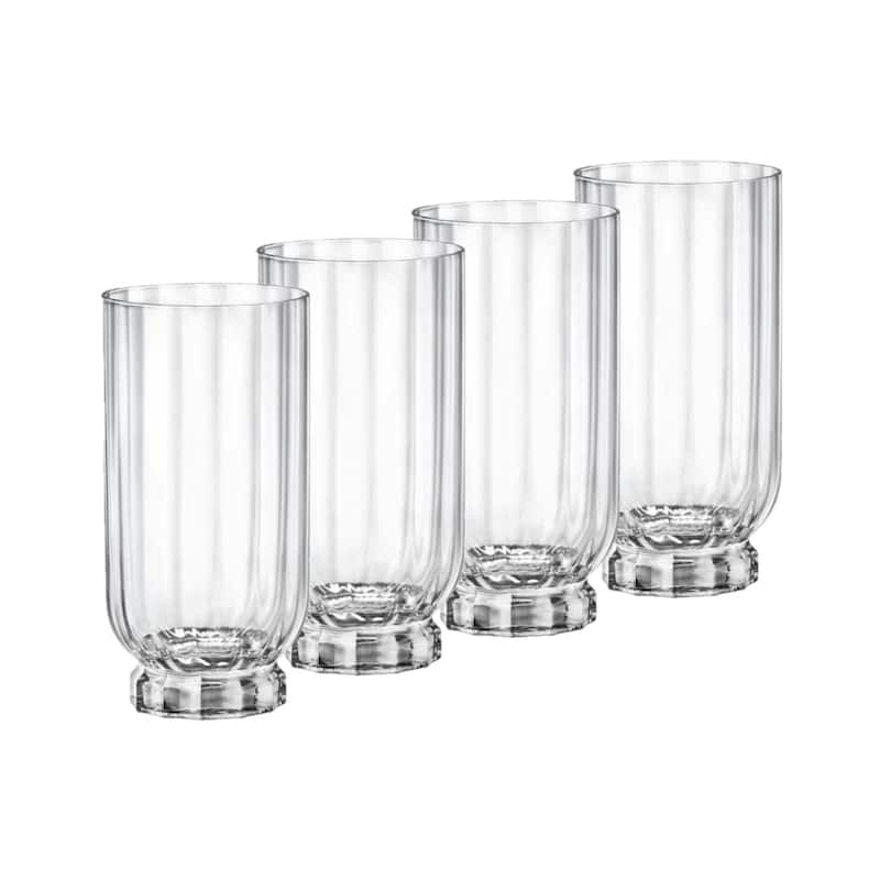 Bormioli Rocco Set of 4 Florian Highball Glasses - 14.5 oz. - Clear