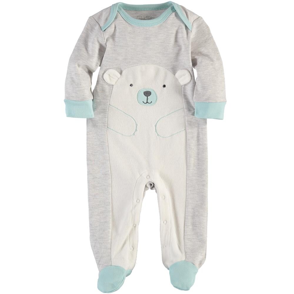 Shop Rene Rofe Baby Boys 0 9 Months Bear Coverall Grey