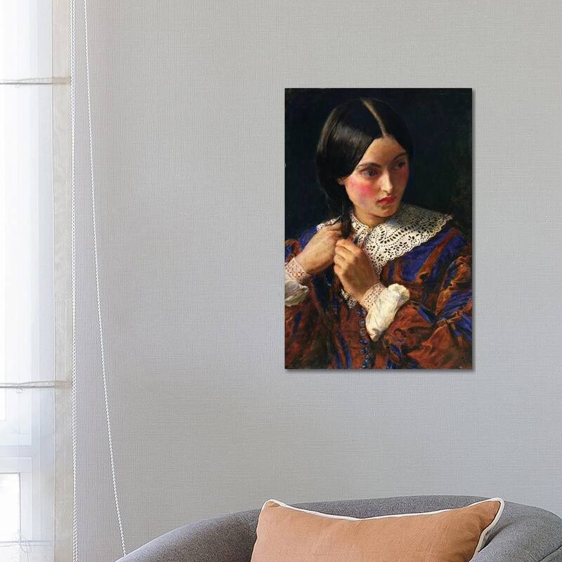 iCanvas "Only a Lock of Hair, c.1857-58 " by Sir John Everett Millais Canvas Print - 26x18x1.5
