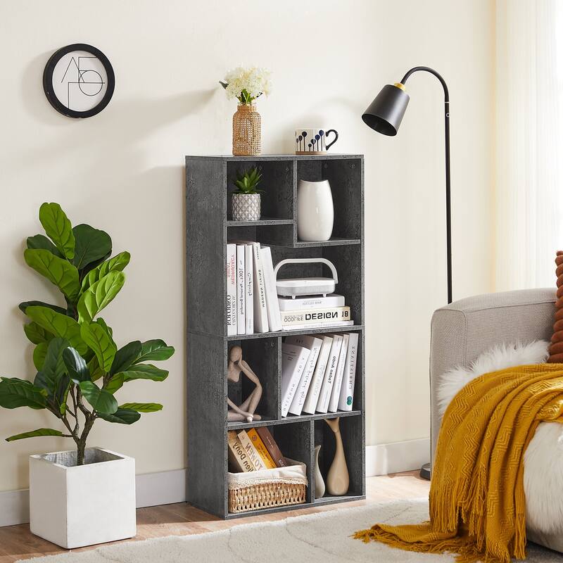 Javlergo 4-Tier Bookcase with Storage Shelves, Modern Home Office Bookshelf, Vertical or Horizontal