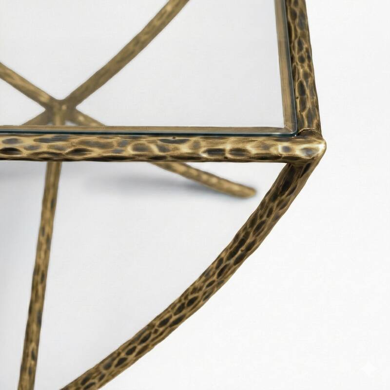 247 Shop At Home Lalia Modern Hammered Metal Accent Side Table