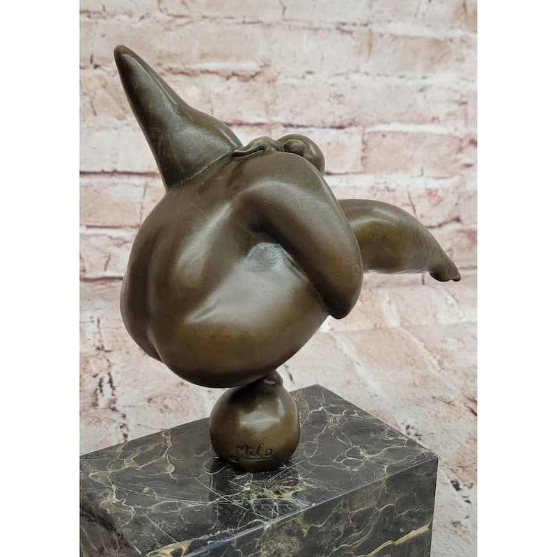 Abstract Curvy Bbw Woman Balancing On Ball Bronze Statue Sculpture Figure 11 Inches X 7 Inches