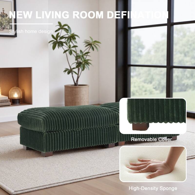 Fauxfur Ottoman Bench