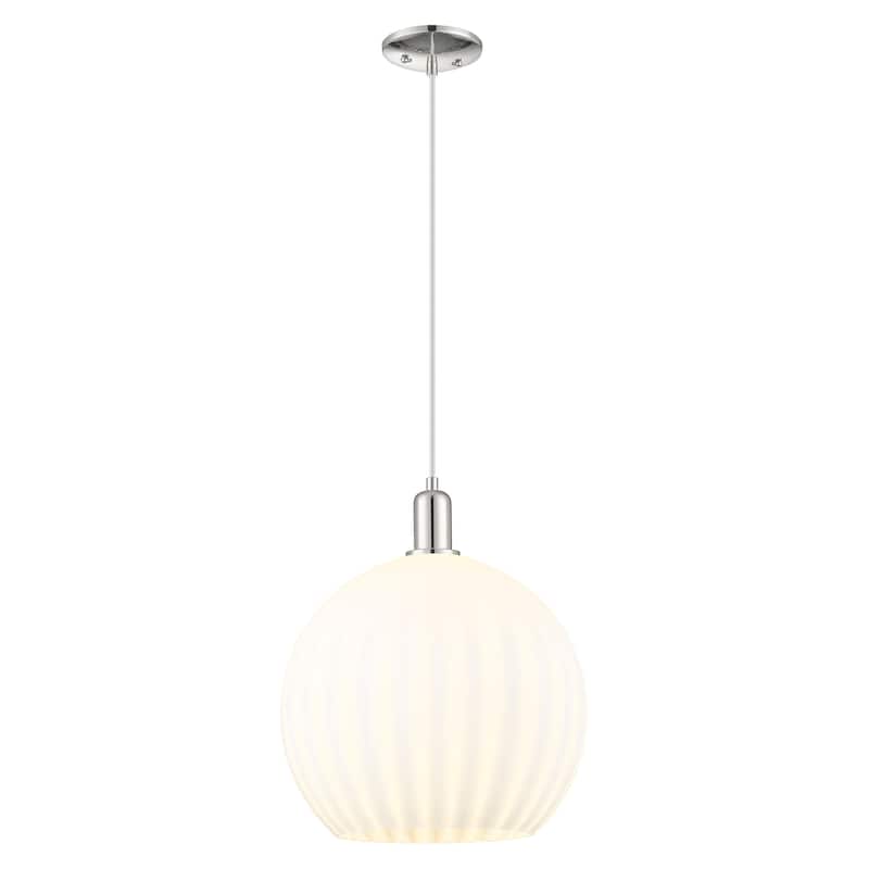 Innovations Lighting Endless Possibilities Arcadia - White Venetian - 1 Light 14" Cord Hung Mini Pendant - Polished Nickel