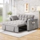 preview thumbnail 1 of 39, 55" Multi-functional Velvet Sofa Bed with Cup Holder and USB Port for Living Room