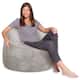 Kids Bean Bag Chair, Big Comfy Chair - Machine Washable Cover - 48 Inch Extra Large - Soft Faux Rabbit Fur - Gray