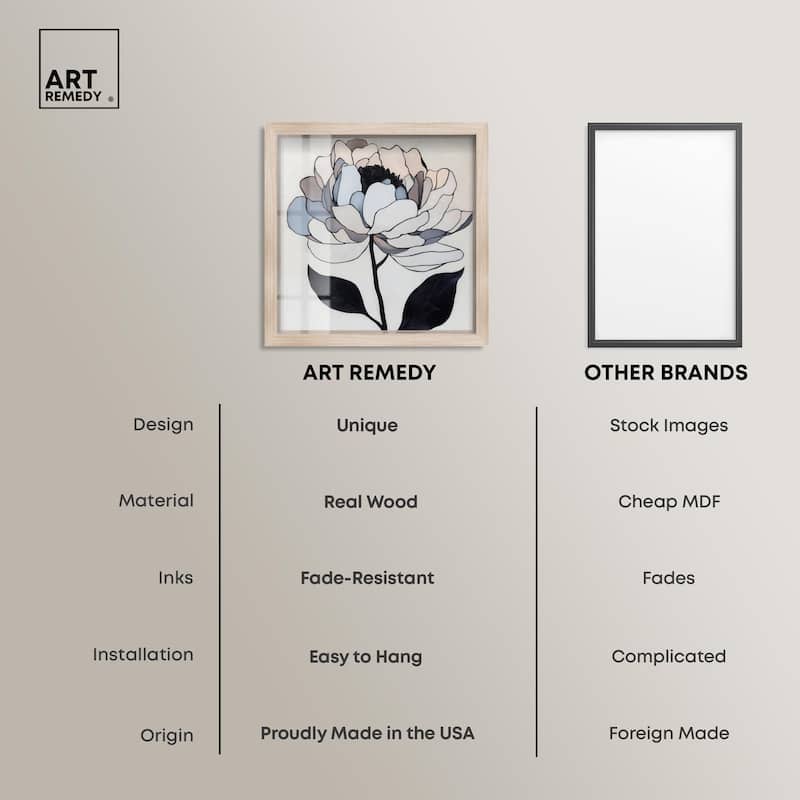Gray Scale Flower II Shadowbox by Art Remedy