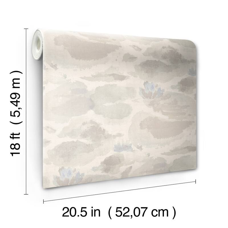 NuWallpaper Water Lily Cream Peel and Stick Wallpaper