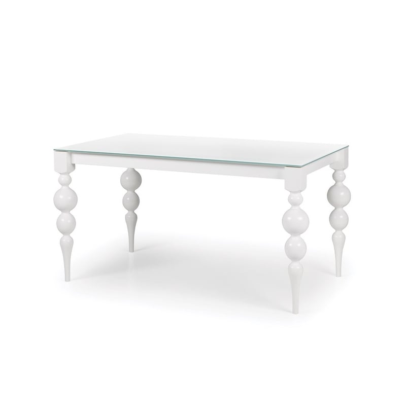 VVR Homes LARA Glass Top Extendable Dining table