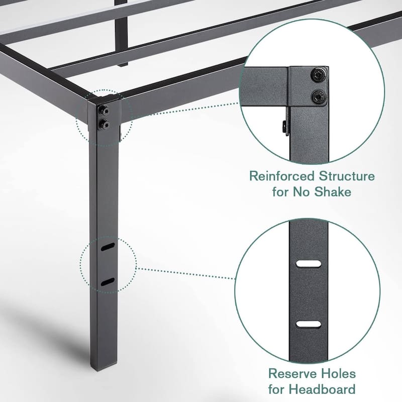 18-inch Metal Platform Bed Frame with Under-Bed Storage Space-Twin/Queen/King/Full