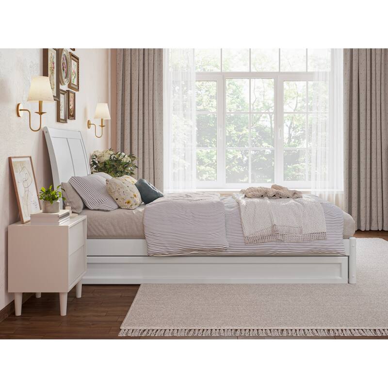 Andorra Platform Bed with Panel Footboard and Twin XL Trundle