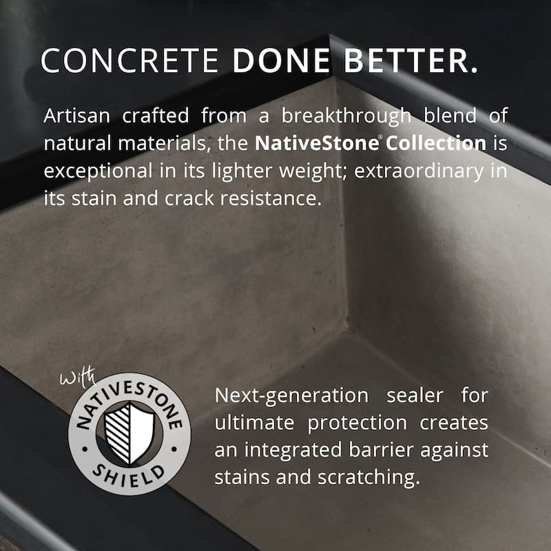 Malibu Handcrafted NativeStone Concrete Bar/ Prep Sink - 14" x 7"