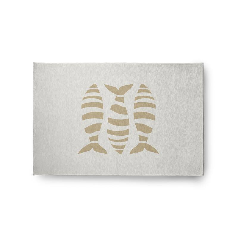 Puzzle Fish Nautical Chenille Rug - Taupe - 2' x 3'