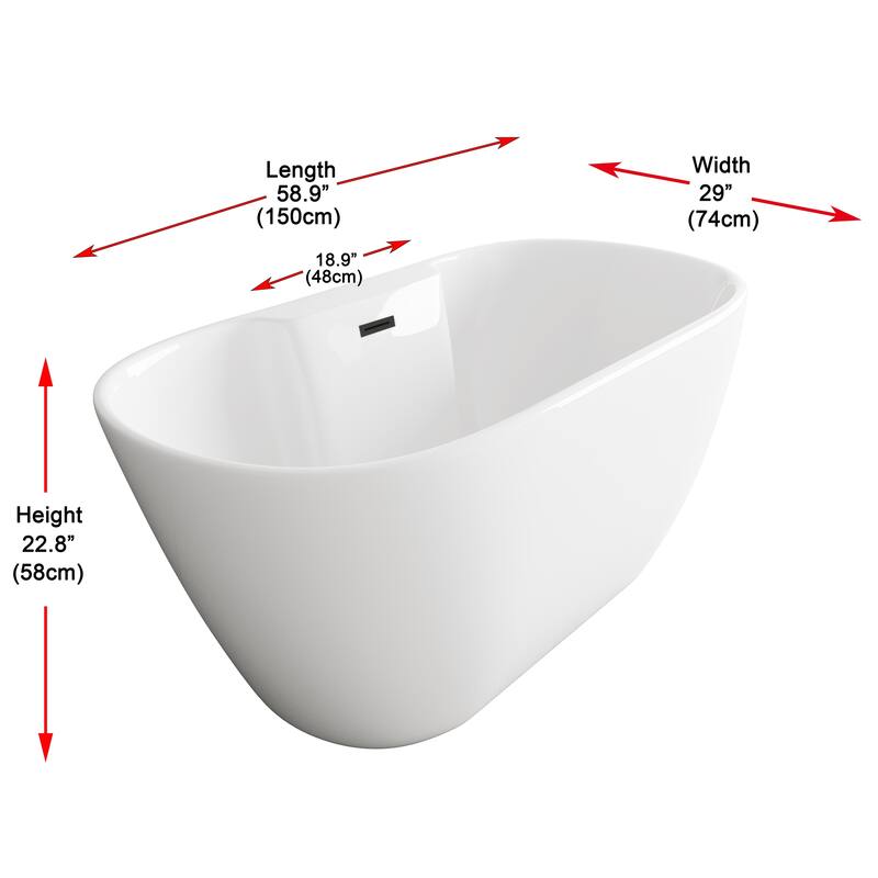 Nicolette Bathtub in Glossy White