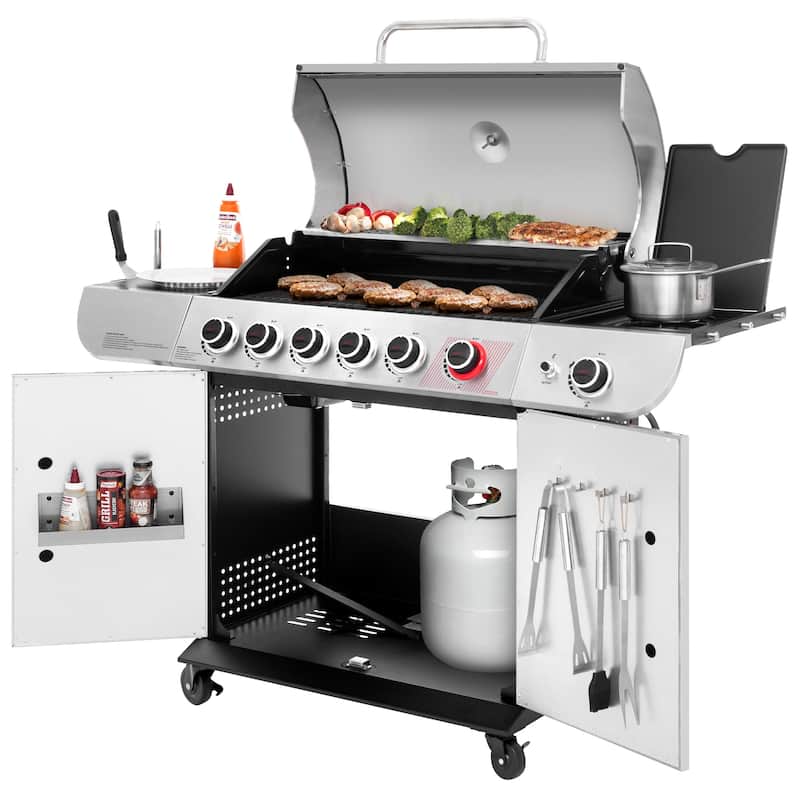 Royal Gourmet SG6002R 6-Burner Gas Grill with Sear&Side Burner