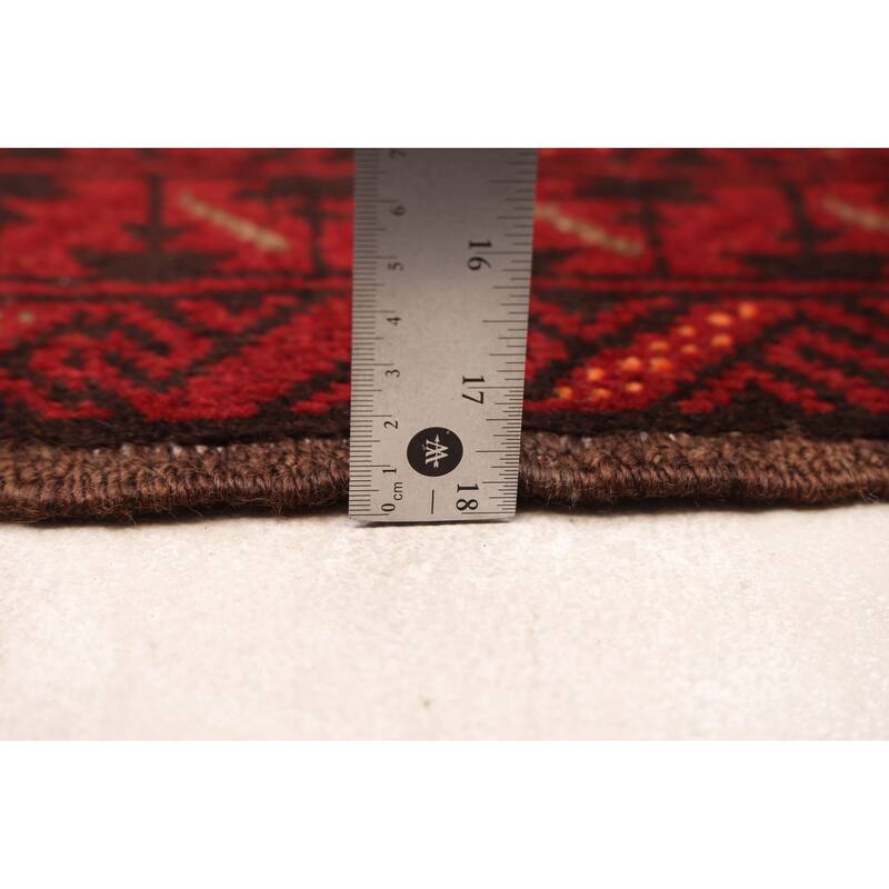 ECARPETGALLERY Hand-knotted Baluch Red Wool Rug - 3'2 x 6'1