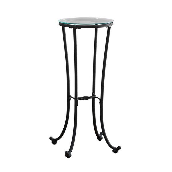 Shop Offex Accent Table Hammered Black Metal With Tempered Glass 12 L X 12 W X 28 H On Sale Overstock 31492375