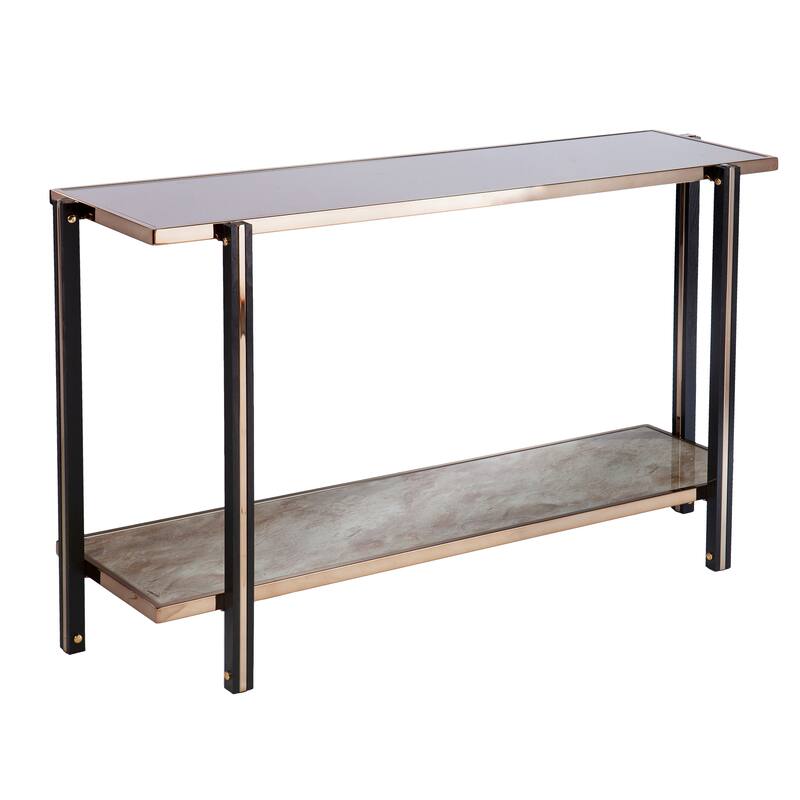 SEI Furniture Thornberry Transitional Champagne Metal Console Table