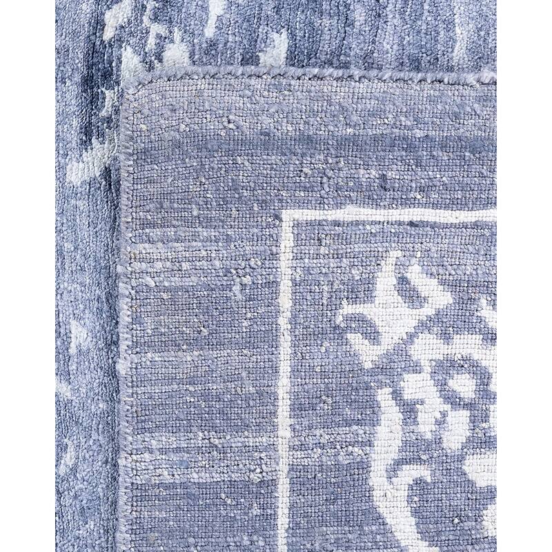 Modern One-of-a-Kind Hand-Knotted Area Rug, Blue - 9' 2" x 12' 3"