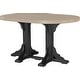 preview thumbnail 47 of 82, Poly Lumber Round Dining Table Set with Island Chairs Bar Height - Weatherwood & Black