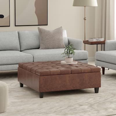 WYNDENHALL Elliot 40 inch Wide Transitional Square Table Ottoman