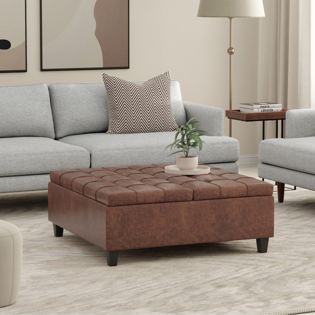 WYNDENHALL Elliot 40 inch Wide Transitional Square Table Ottoman