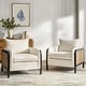 preview thumbnail 1 of 13, Abeline 32.75"W Coastal-Style Upholstered Armchair with Solid Wood Legs and Cushions Set of 2 by HULALA HOME Natural