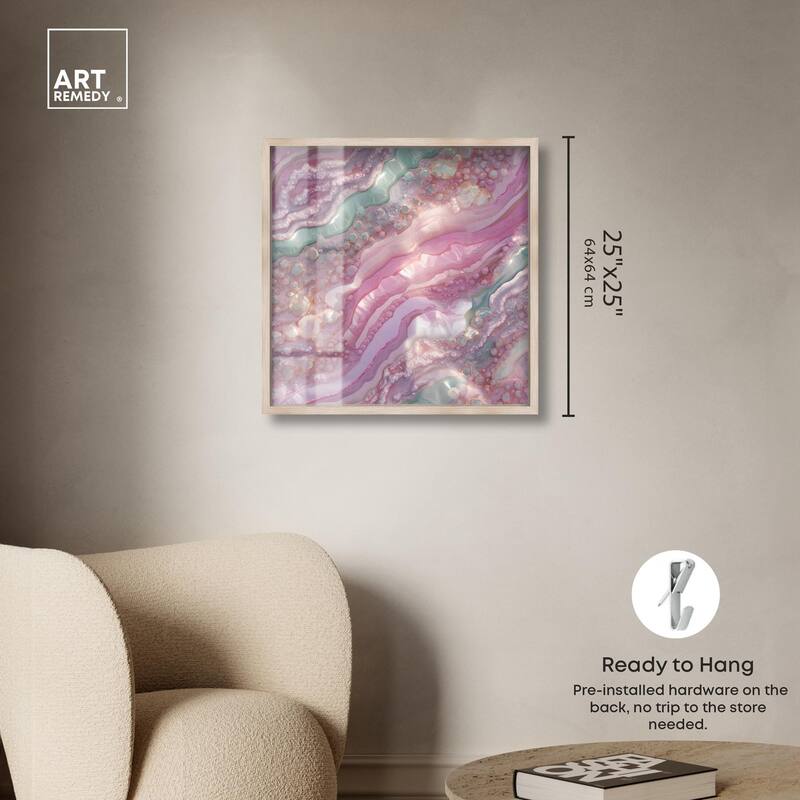 Pink and Mint Crystal I Shadowbox by Art Remedy