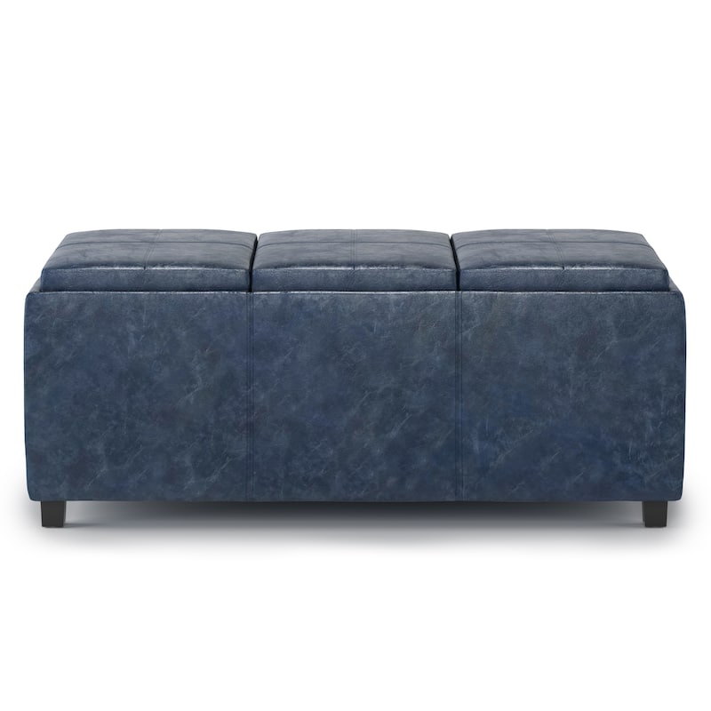 WYNDENHALL Franklin 42-in. Wide Contemporary Rectangular Storage Ottoman