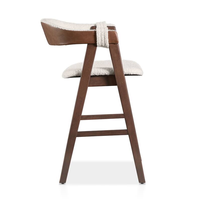 Furniture of America Shaw Mid-century Boucle Counter Height Dining Chairs (Set of 2)