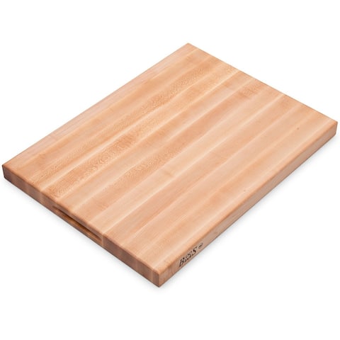 John Boos R2418 24" x 18" Edge Grain Maple Wood Reversible Cutting Board Block - 24 x 18 x 1.75 inches