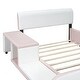 preview thumbnail 8 of 9, Full Size Upholstered Platform Bed with Storage Nightstand & Guardrail
