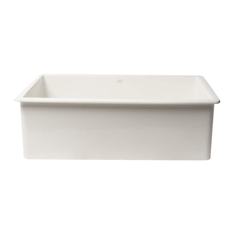 ALFI brand ABF3219SUD-W White Fireclay 32" x 19" Single Bowl Undermount / Drop In Fireclay Kitchen Sink