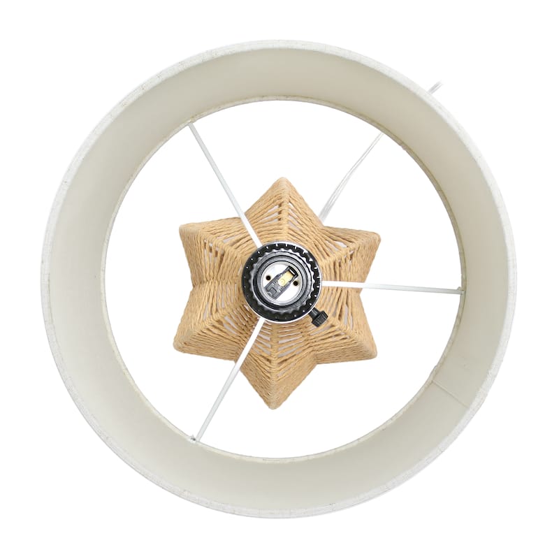 21 in. Coastal Paper Rope Rattan Table Lamp