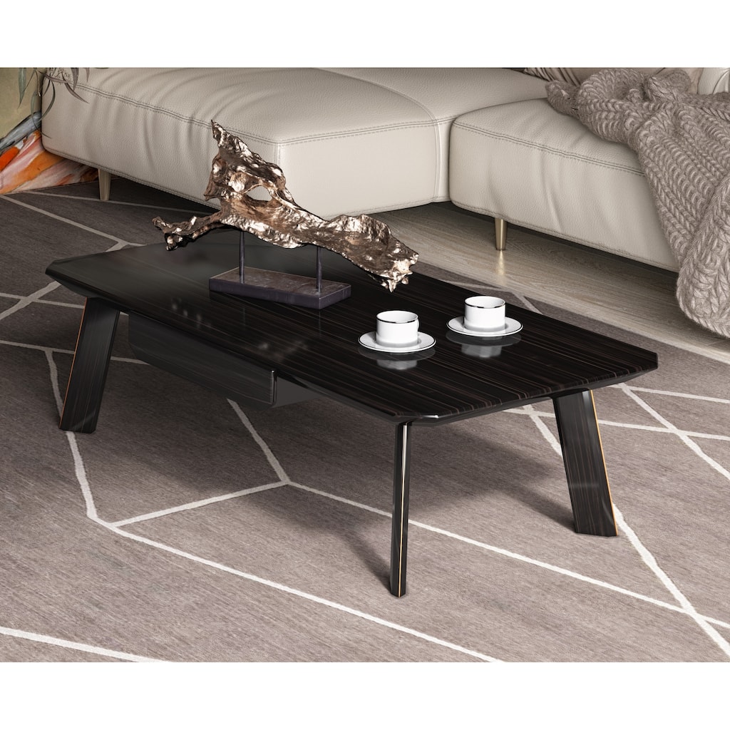 Modrest Chadwick Modern Ebony & Rosegold Coffee Table