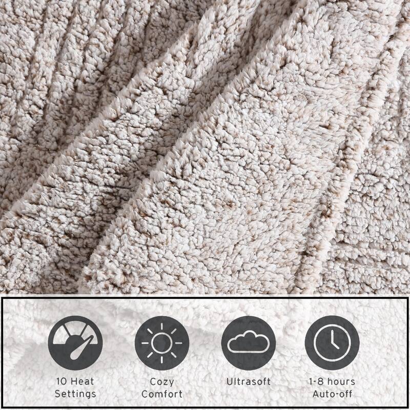 Eddie Bauer Solid Plush Heated Throw Blanket